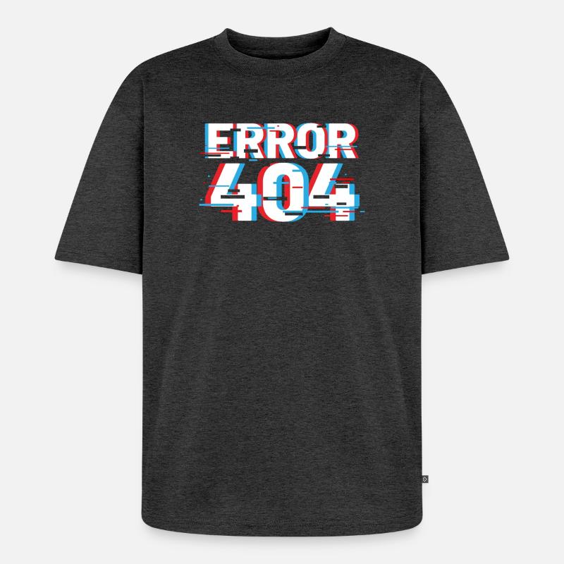 Fehler 404 Glitch - Unisex Premium Oversized Bio T-Shirt - Anthrazit meliert