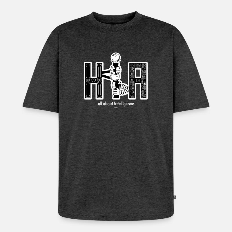 Human vs Artificial Intelligence - Unisex Premium Oversized Bio T-Shirt - Anthrazit meliert