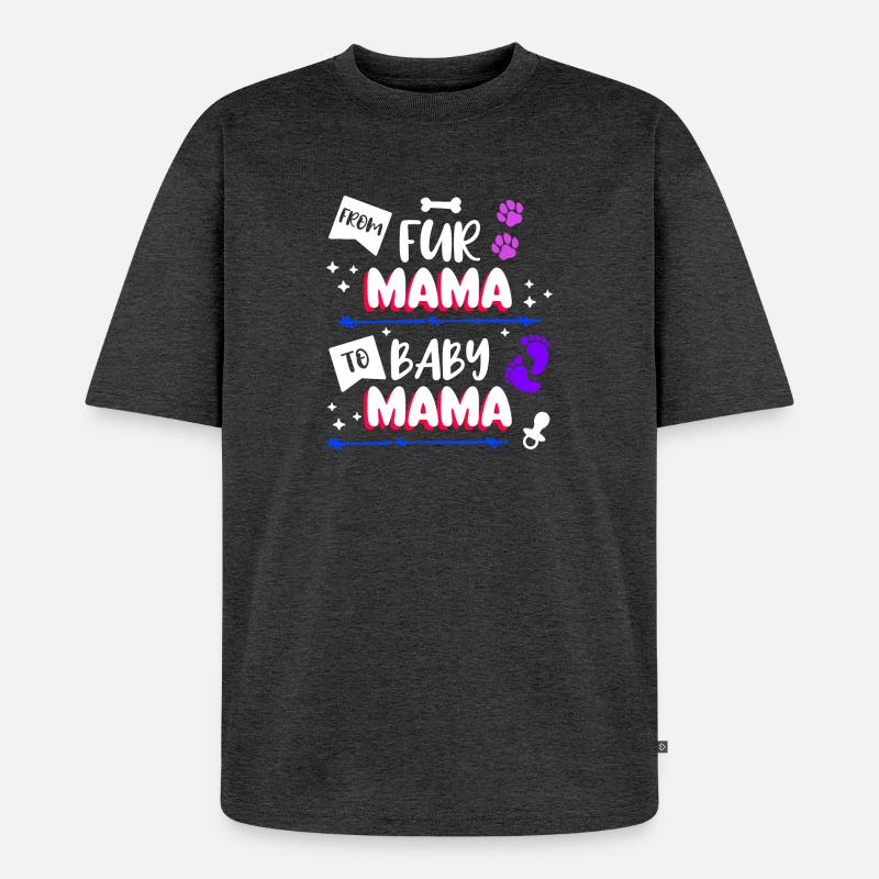 Sucette Maman Déclaration Grossesse Enceinte - T-shirt Premium bio oversize Unisexe - anthracite chiné