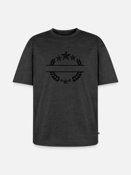 Laurel wreath with stars - Unisex Premium Oversized Organic T-Shirt - heather anthracite