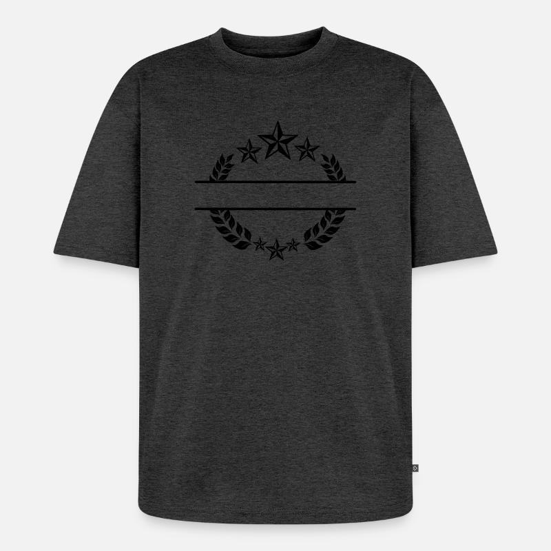 Couronne de laurier avec étoiles - T-shirt Premium bio oversize Unisexe - anthracite chiné