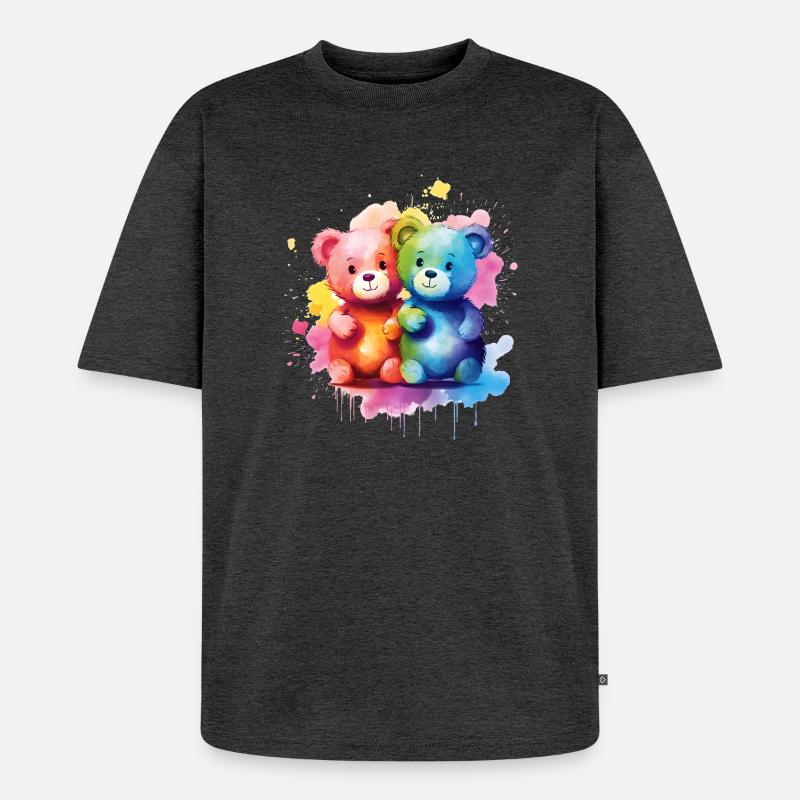 Liebe ist eine Bärennotwendigkeit - Unisex Premium Oversized Bio T-Shirt - Anthrazit meliert