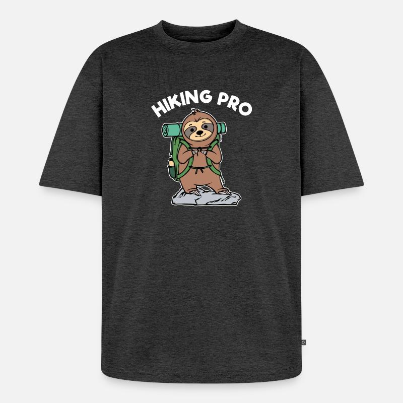 Wandern Wanderer Wanderung Statement Wanderwege - Unisex Premium Oversized Bio T-Shirt - Anthrazit meliert
