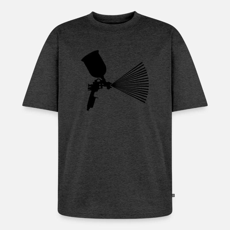 Sprühfarbe mit Strahl - Unisex Premium Oversized Bio T-Shirt - Anthrazit meliert