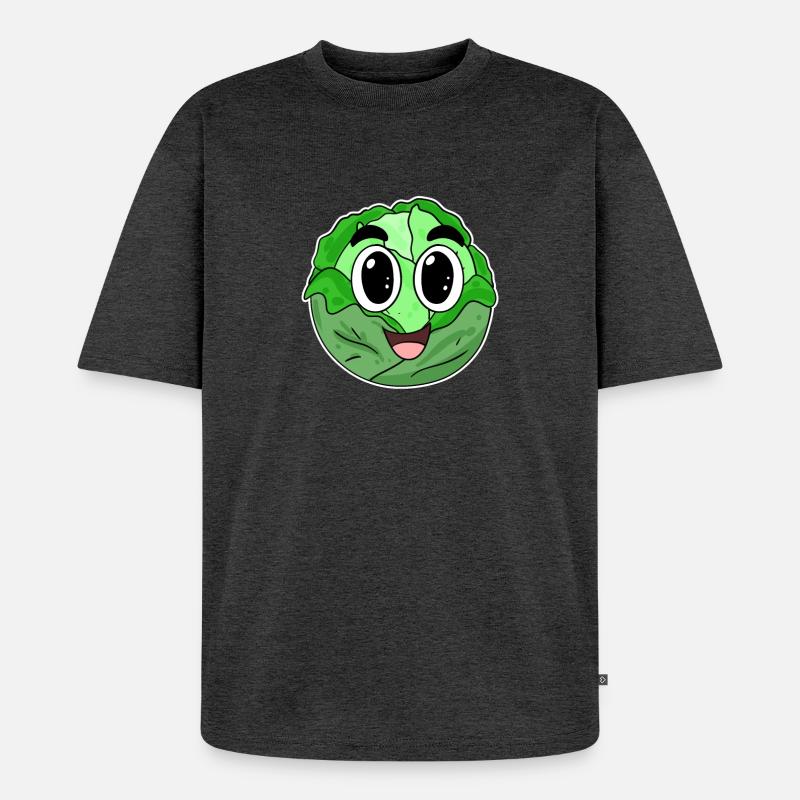 Head cabbage cabbage - Unisex Premium Oversized Organic T-Shirt - heather anthracite