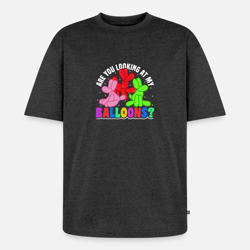 Ballon Twisting Design - Unisex Premium Oversized Bio T-Shirt - Anthrazit meliert