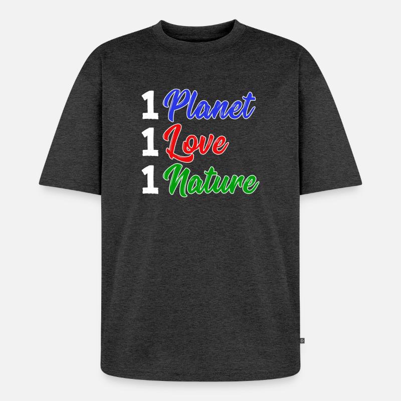 Mutter Erde Planet Natur Statement Naturschutz - Unisex Premium Oversized Bio T-Shirt - Anthrazit meliert
