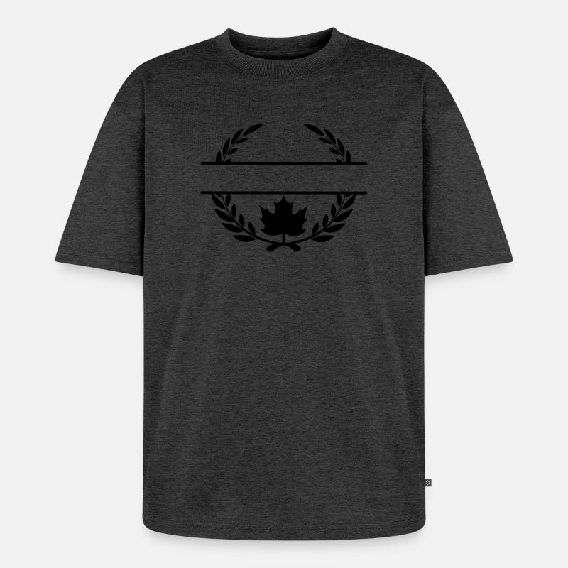 Canada maple leaf laurel wreath - Unisex Premium Oversized Organic T-Shirt - heather anthracite