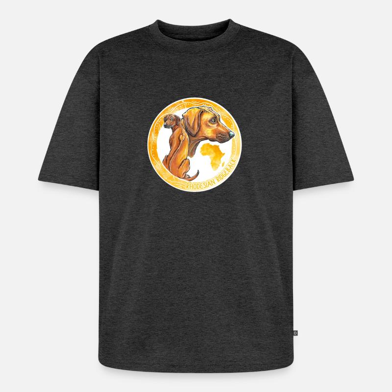 Rhodesian Ridgeback - Unisex Premium Oversized Bio T-Shirt - Anthrazit meliert