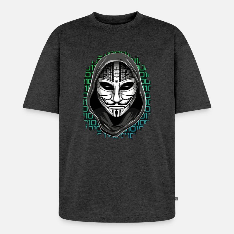 Anonymous Hacker - Unisex Premium Oversized Bio T-Shirt - Anthrazit meliert