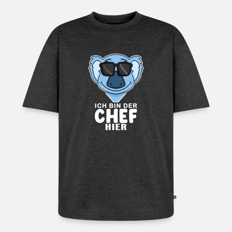 Koala - Unisex Premium Oversized Bio T-Shirt - Anthrazit meliert