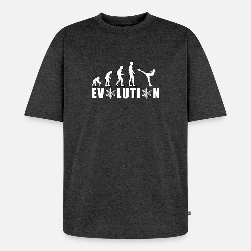 EVOLUTION EISKUNSTLAUF WINTER SCHNEE - Unisex Premium Oversized Bio T-Shirt - Anthrazit meliert