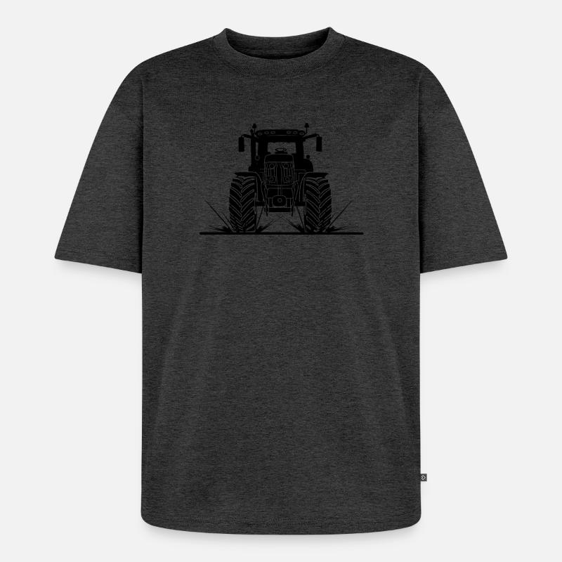 Traktor durch Schlamm - Unisex Premium Oversized Bio T-Shirt - Anthrazit meliert