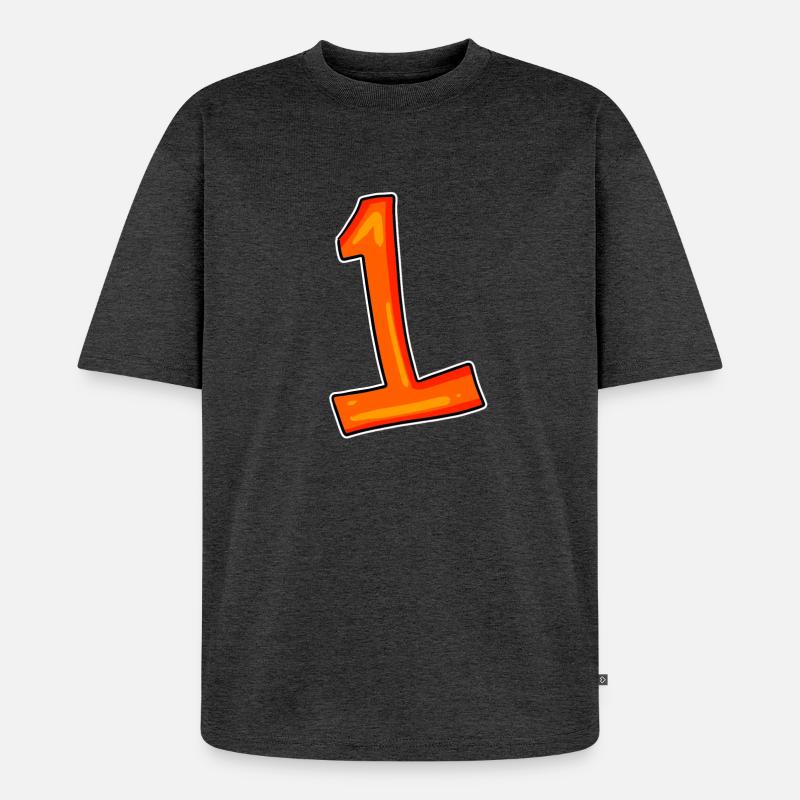 Nummer 1 - Unisex Premium Oversized Bio T-Shirt - Anthrazit meliert