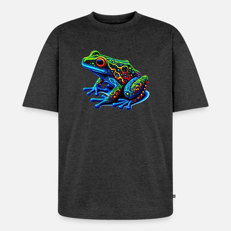 Frosch - Unisex Premium Oversized Bio T-Shirt - Anthrazit meliert