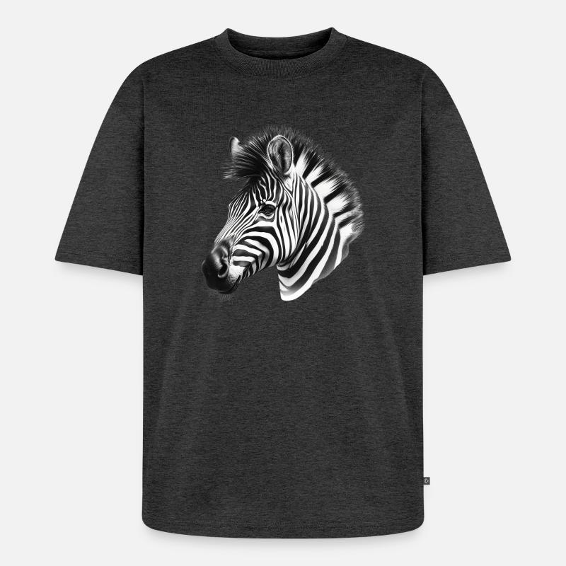 Zebra - Unisex Premium Oversized Bio T-Shirt - Anthrazit meliert