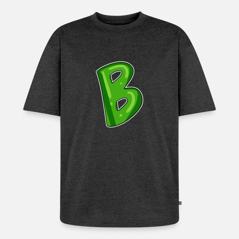 point B - initial point B - Unisex Premium Oversized Organic T-Shirt - heather anthracite