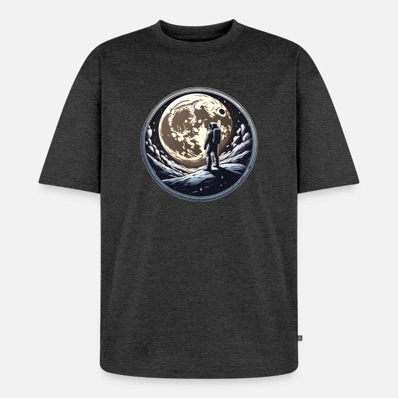Moon man - Unisex Premium Oversized Organic T-Shirt - heather anthracite