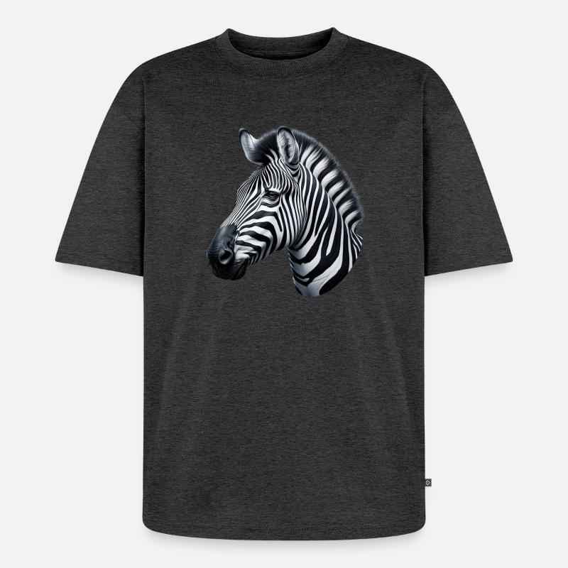 Zebra - Unisex Premium Oversized Bio T-Shirt - Anthrazit meliert