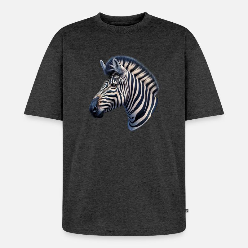 Zebra - Unisex Premium Oversized Bio T-Shirt - Anthrazit meliert
