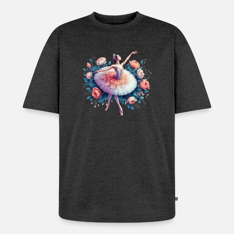 Danseuse de ballet avec tutu - T-shirt Premium bio oversize Unisexe - anthracite chiné