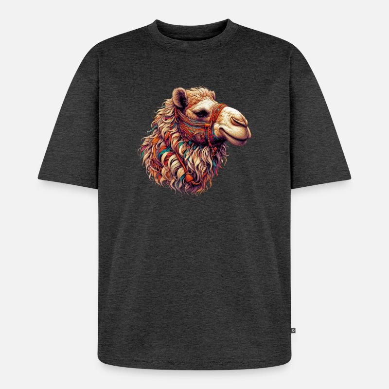 Kamel - Unisex Premium Oversized Bio T-Shirt - Anthrazit meliert