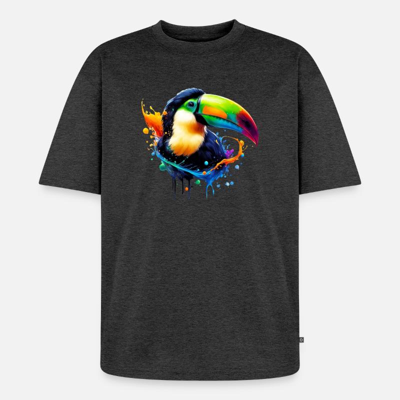 Tukan - Unisex Premium Oversized Bio T-Shirt - Anthrazit meliert