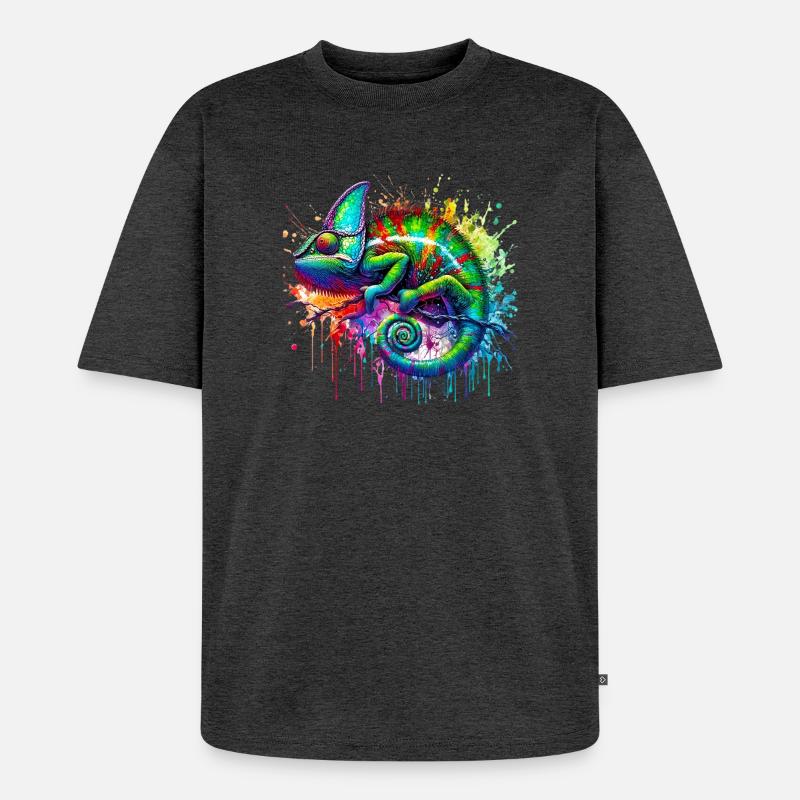 Caméléon - T-shirt Premium bio oversize Unisexe - anthracite chiné