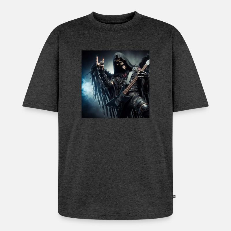 Der Sensenmann ist schwer - Unisex Premium Oversized Bio T-Shirt - Anthrazit meliert