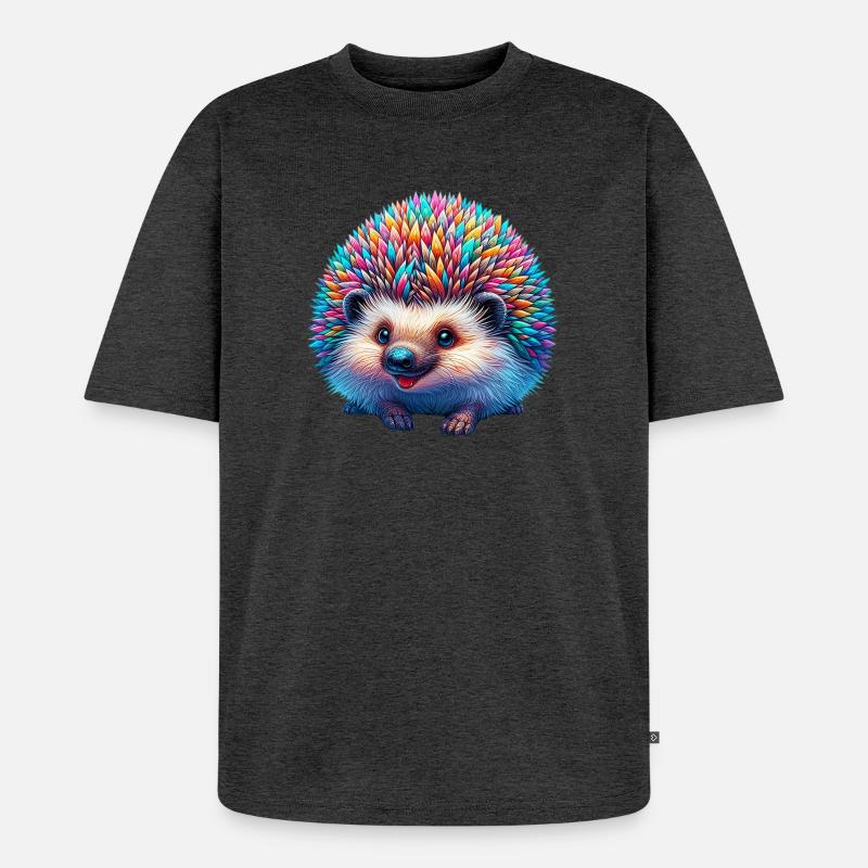 Igel - Unisex Premium Oversized Bio T-Shirt - Anthrazit meliert