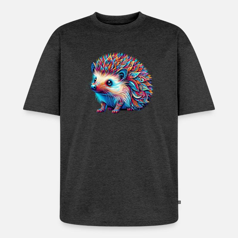 Igel - Unisex Premium Oversized Bio T-Shirt - Anthrazit meliert