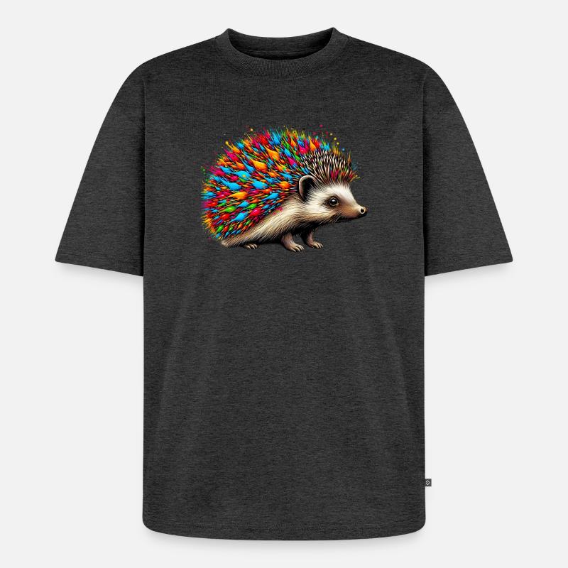 Igel - Unisex Premium Oversized Bio T-Shirt - Anthrazit meliert