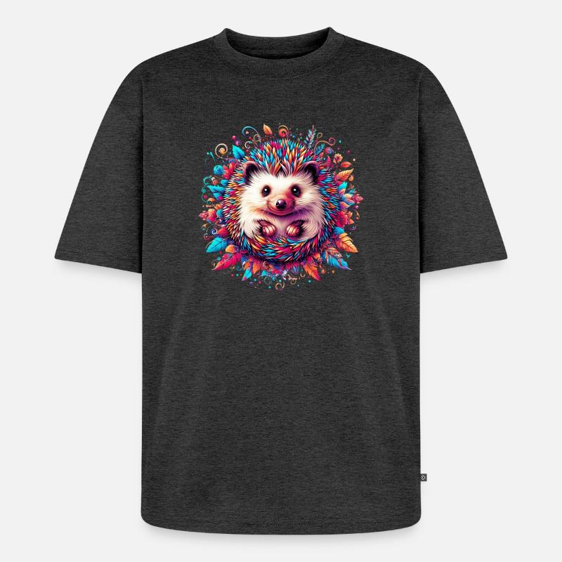 Igel - Unisex Premium Oversized Bio T-Shirt - Anthrazit meliert