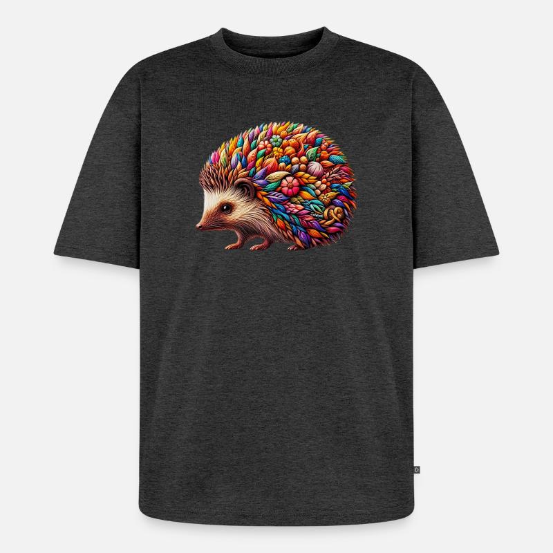 Igel - Unisex Premium Oversized Bio T-Shirt - Anthrazit meliert