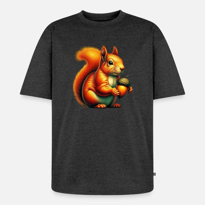 Eichhörnchen - Unisex Premium Oversized Bio T-Shirt - Anthrazit meliert
