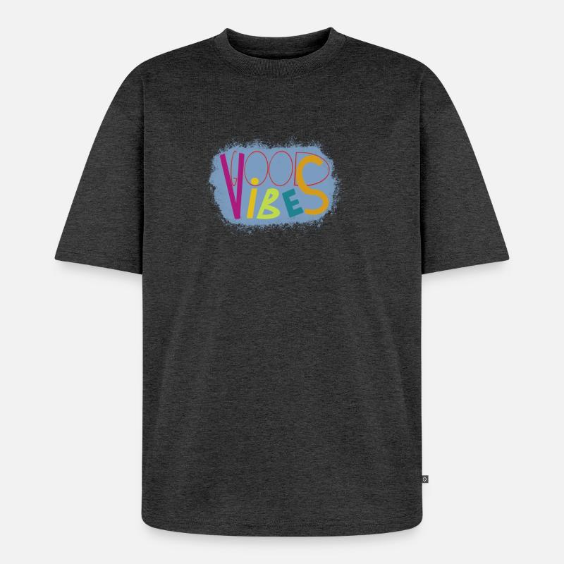 Lebendige Vibes Kunstdesign - Unisex Premium Oversized Bio T-Shirt - Anthrazit meliert