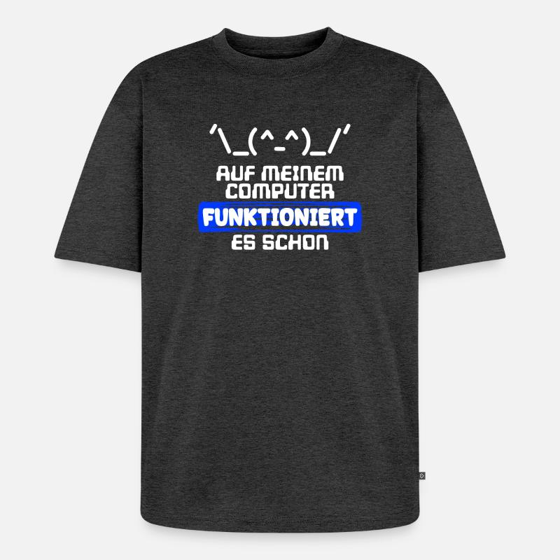 Computer Developer Softwareentwickler Statement - Unisex Premium Oversized Bio T-Shirt - Anthrazit meliert