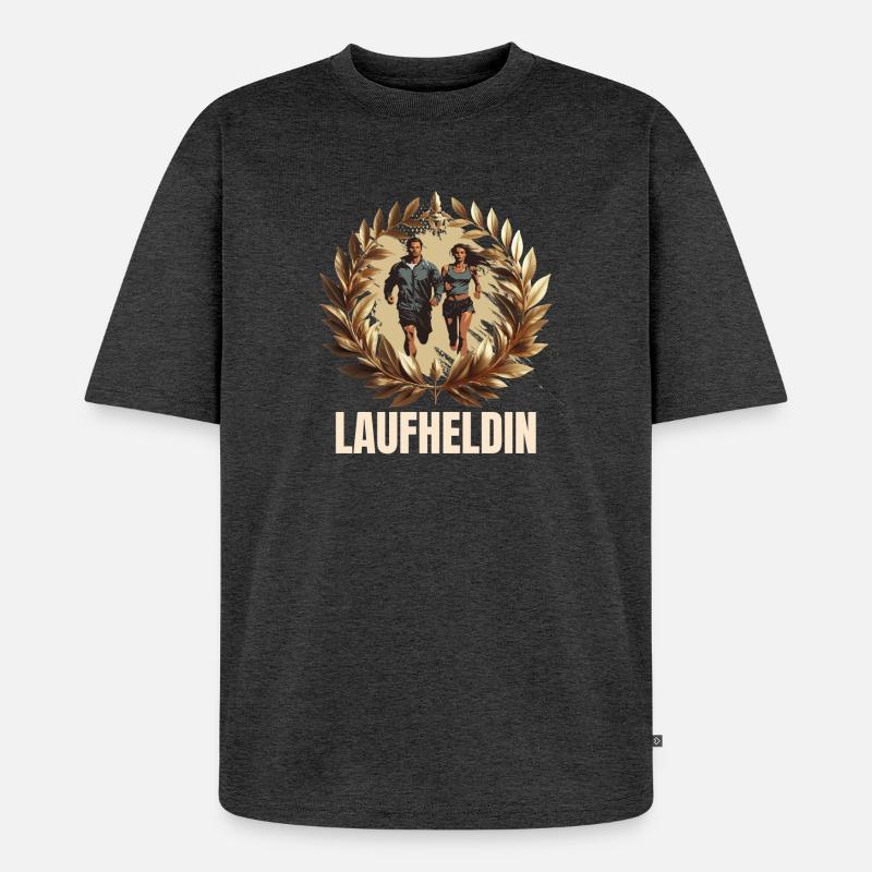 Laufheldin - Unisex Premium Oversized Bio T-Shirt - Anthrazit meliert