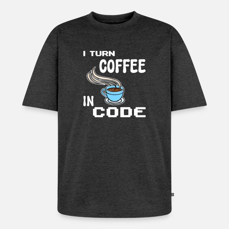 Developer Computerfreak Statement Programmierer - Unisex Premium Oversized Bio T-Shirt - Anthrazit meliert