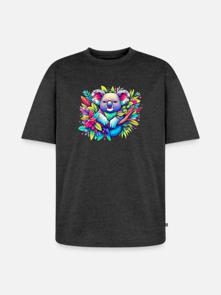 Koala - T-shirt Premium bio oversize Unisexe - anthracite chiné