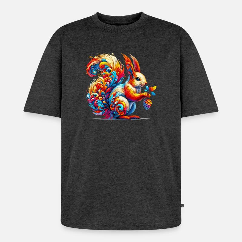 Eichhörnchen - Unisex Premium Oversized Bio T-Shirt - Anthrazit meliert