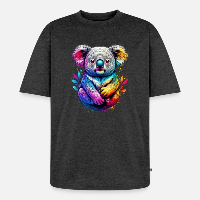 Koala - Unisex Premium Oversized Bio T-Shirt - Anthrazit meliert