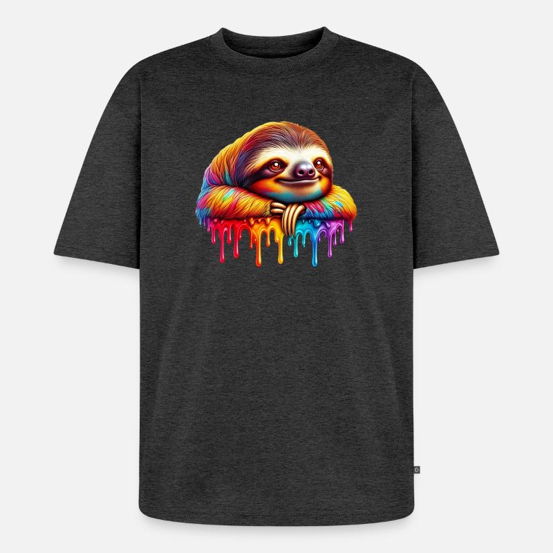 Faultier - Unisex Premium Oversized Bio T-Shirt - Anthrazit meliert