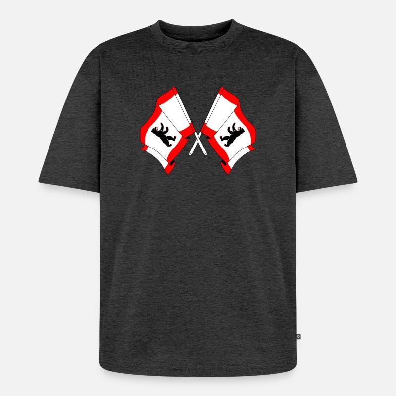 Zwei Flaggen Berlin - Unisex Premium Oversized Bio T-Shirt - Anthrazit meliert