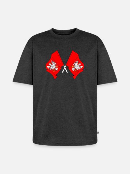 Two flags Masovia - Unisex Premium Oversized Organic T-Shirt - heather anthracite