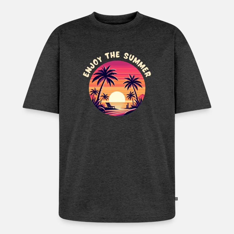 Genießen Sie den Sommer - Unisex Premium Oversized Bio T-Shirt - Anthrazit meliert