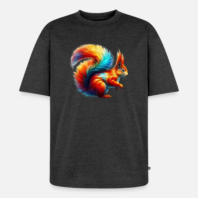 Eichhörnchen - Unisex Premium Oversized Bio T-Shirt - Anthrazit meliert