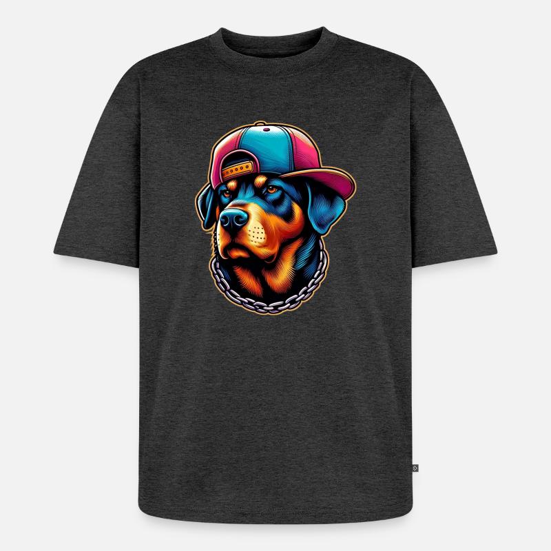 Hund - Unisex Premium Oversized Bio T-Shirt - Anthrazit meliert