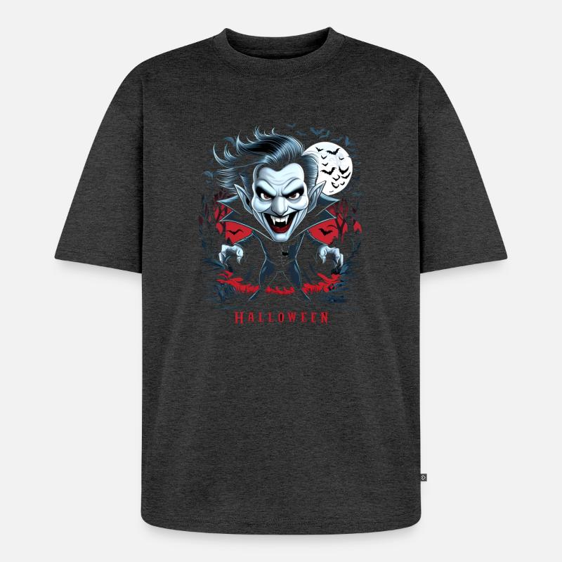 Gothic Halloween Horror - Unisex Premium Oversized Bio T-Shirt - Anthrazit meliert