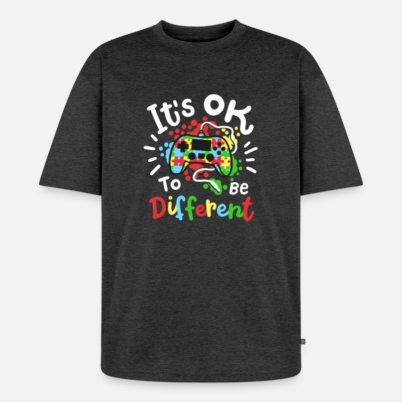 Autismus Bewusstsein - Unisex Premium Oversized Bio T-Shirt - Anthrazit meliert